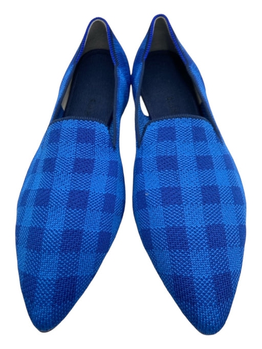 Rothy's Shoe Size 8.5 BLUE MULTI Textile Pointed Toe Plaid Slip On Flats BLUE MULTI / 8.5