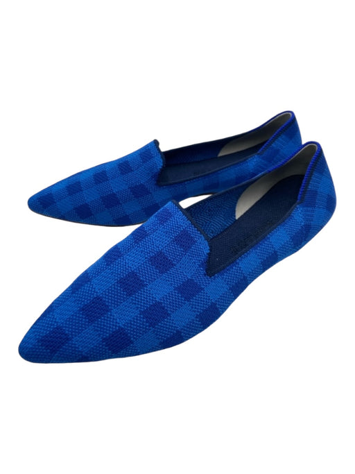 Rothy's Shoe Size 8.5 BLUE MULTI Textile Pointed Toe Plaid Slip On Flats BLUE MULTI / 8.5