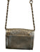 Elliott Lucca Gold Leather Metallic Cross Body Envelope Woven Bag Gold / S