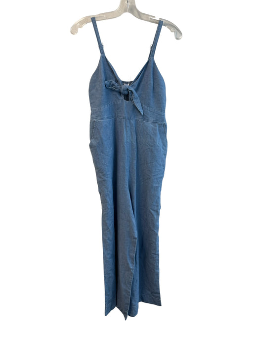 Splendid Size XS Blue Lyocell blend Tie Detail back elastic waist Jumpsuit Blue / XS