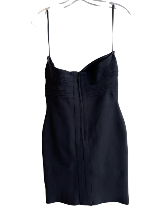 Aqua Size M Black Polyester Strapless solid color Back Zip Stretch Dress Black / M