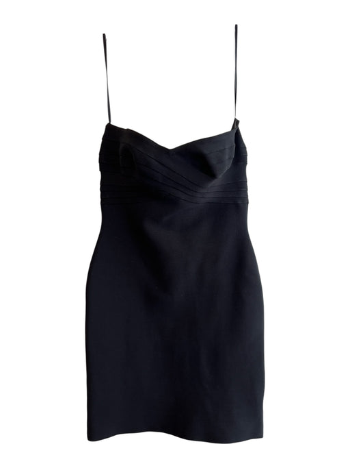 Aqua Size M Black Polyester Strapless solid color Back Zip Stretch Dress Black / M