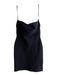 Aqua Size M Black Polyester Strapless solid color Back Zip Stretch Dress Black / M