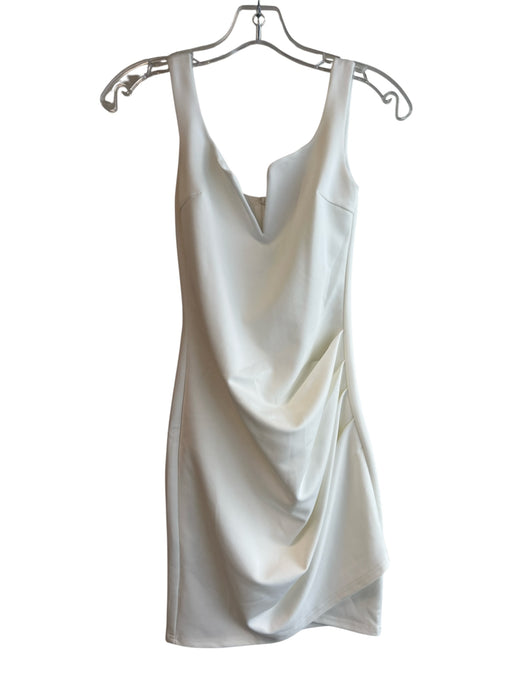 Tiger Mist Size XS White Polyester Sleeveless solid color Rouched Detail Dress White / XS