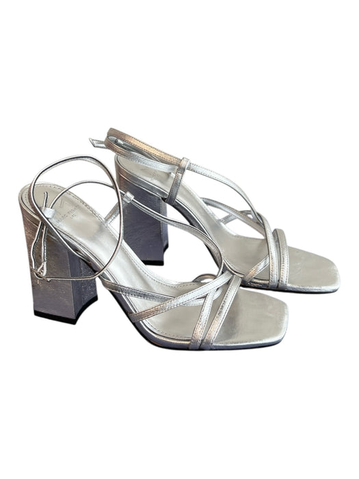 Marc Fisher Ltd Shoe Size 6.5 Silver Metallic Leather Upper open toe Shoes Silver Metallic / 6.5
