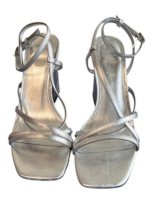 Marc Fisher Ltd Shoe Size 6.5 Silver Metallic Leather Upper open toe Shoes Silver Metallic / 6.5