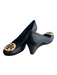 Tory Burch Shoe Size 6.5 Black Leather Gold hardware Almond Toe Logo Wedge Shoes Black / 6.5