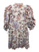 Magali Pascal Size S Beige, Purple, Red Cotton & Silk Button Detail Floral Top Beige, Purple, Red / S