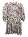 Magali Pascal Size S Beige, Purple, Red Cotton & Silk Button Detail Floral Top Beige, Purple, Red / S