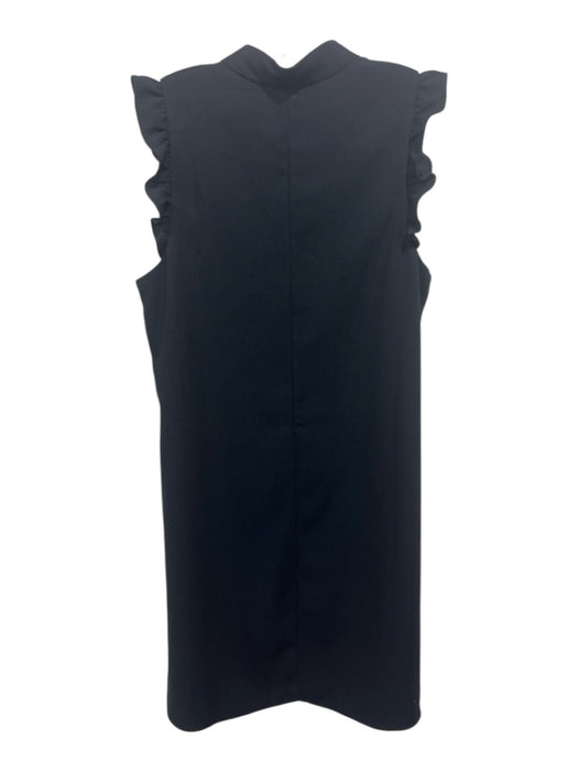 Lilly Pulitzer Size 10 Black Polyester Faux Pearl Ruffle Tie Neck Shield Dress Black / 10