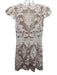 For Love & Lemons Size XS Beige & Cream Nylon Mesh Embroidered Flowers Dress Beige & Cream / XS