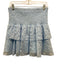 Milly Size 12 Light Blue Polyester Smocked Waist Band Leopard Tiered Mini Skirt Light Blue / 12
