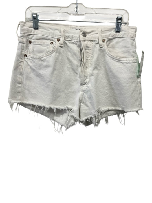 Agolde Size 28 White Cotton High Rise Button Fly Cut Off Shorts White / 28
