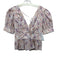 J. Crew Size 4 Beige, Purple, Red Cotton Tie Back Floral V Neck short sleeve Top Beige, Purple, Red / 4