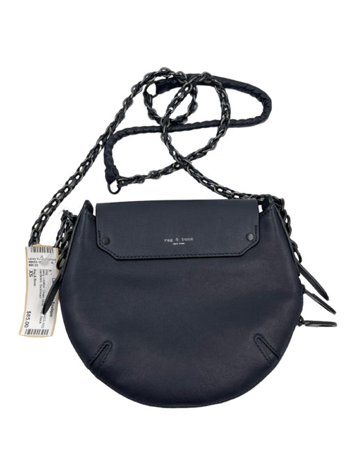 Rag & Bone Navy Leather Chain Strap Flap Black Hardware Bag Navy / XS