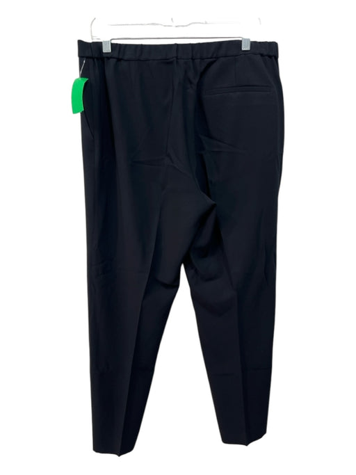 Theory Size 12 Black Poly Blend Elastic Waist Trouser Straight Pants Black / 12