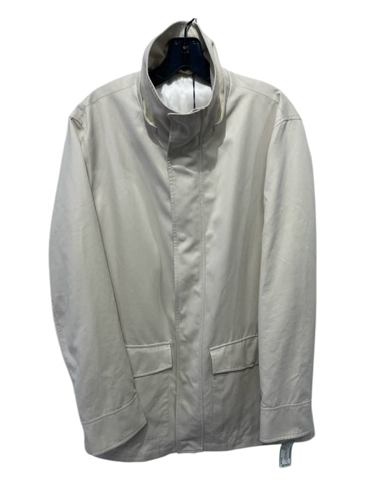 Suitsupply Size 38/0 Cream Polyester & Nylon Zip Up Hood Raincoat Trench Jacket Cream / 38/0