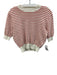 Madewell Size S White & Red Cotton Striped Crew Neck Perforated 1/2 sleeve Top White & Red / S