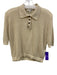Madewell Size M Beige Linen & Polyamide Short Sleeve Collar Polo Sheer Top Beige / M