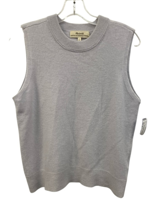 Madewell Size M Periwinkle Blue Cashmere Sleeveless Knit Sweater Vest Top Periwinkle Blue / M