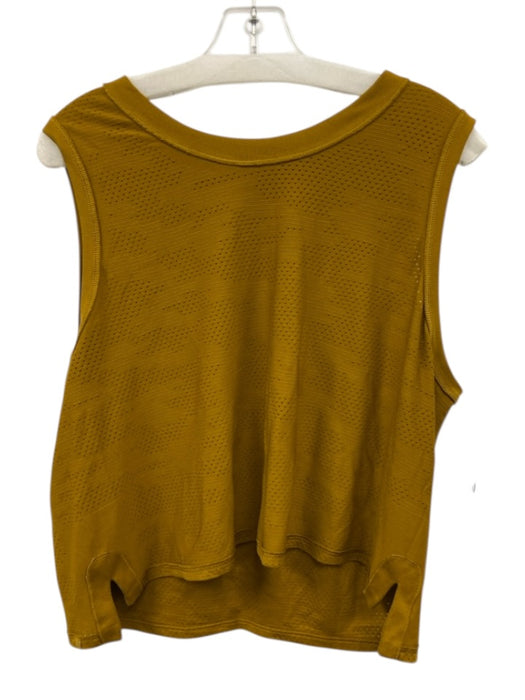 Lululemon Size Est S Yellow Brown Nylon Athletic Sleeveless Perforated Top Yellow Brown / Est S