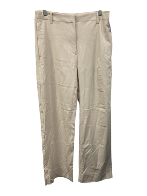Banana Republic Size 8 Beige White Rayon Zip Fly Trouser Wide Leg Pants Beige White / 8