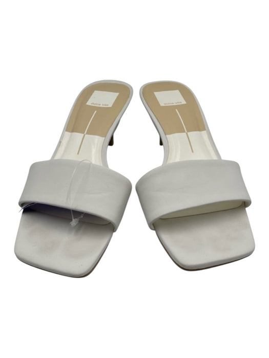 Dolce Vita Shoe Size 9 White & Beige Leather Square Toe Heel Open Toe Sandals White & Beige / 9