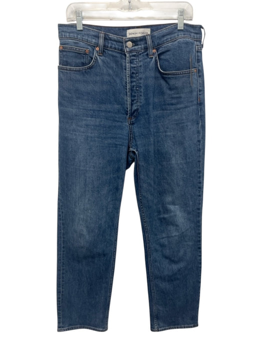 Denim Forum Size 31 Medium Wash Cotton Button Fly Straight High Rise Jeans Medium Wash / 31