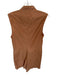 Nation Size S Light Brown Cotton Sleeveless Collar Button Down Romper Light Brown / S