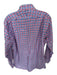 Peter Millar Size 15.5 Purple & Blue Print Cotton Checkered Button Down Shirt Purple & Blue Print / 15.5
