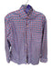 Peter Millar Size 15.5 Purple & Blue Print Cotton Checkered Button Down Shirt Purple & Blue Print / 15.5