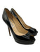 Jimmy Choo Shoe Size 38.5 Black Patent Leather Stiletto Peep Toe Platform Pumps Black / 38.5