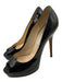 Jimmy Choo Shoe Size 38.5 Black Patent Leather Stiletto Peep Toe Platform Pumps Black / 38.5