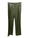 Alice + Olivia Size 0 Olive Green PU Leather Pleated Front Straight Leg Pants Olive Green / 0