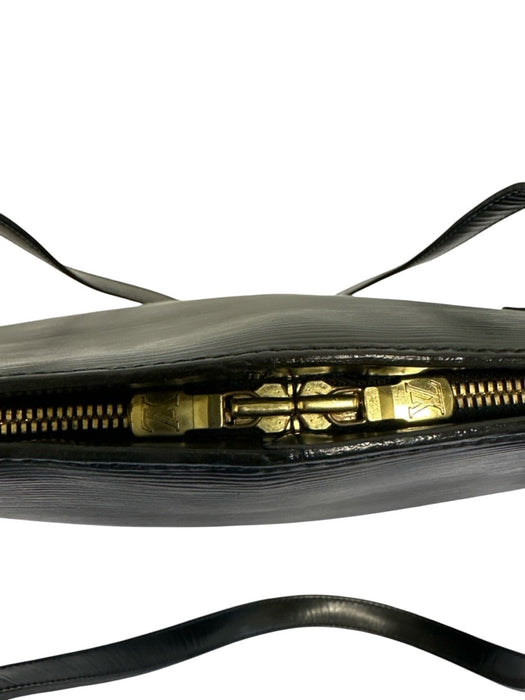 Louis Vuitton Black Leather Epi Zip Close Top Handle Shoulder Bag Black