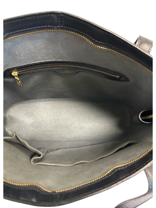 Louis Vuitton Black Leather Epi Zip Close Top Handle Shoulder Bag Black