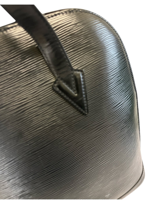 Louis Vuitton Black Leather Epi Zip Close Top Handle Shoulder Bag Black