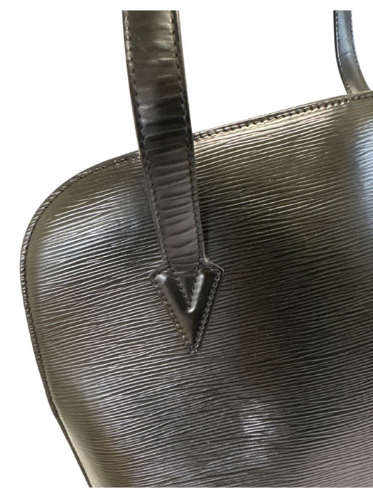 Louis Vuitton Black Leather Epi Zip Close Top Handle Shoulder Bag Black