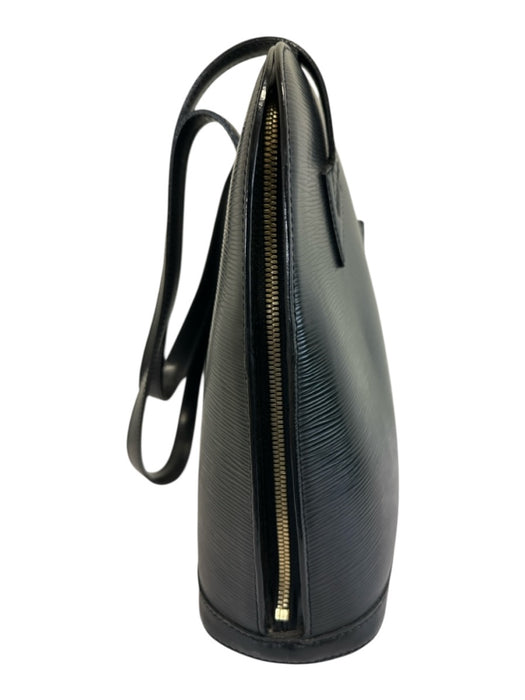 Louis Vuitton Black Leather Epi Zip Close Top Handle Shoulder Bag Black