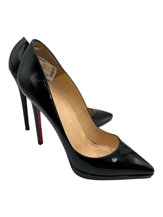 Christian Louboutin Shoe Size 39 Black Leather Upper Patent Low Platform Pumps Black / 39