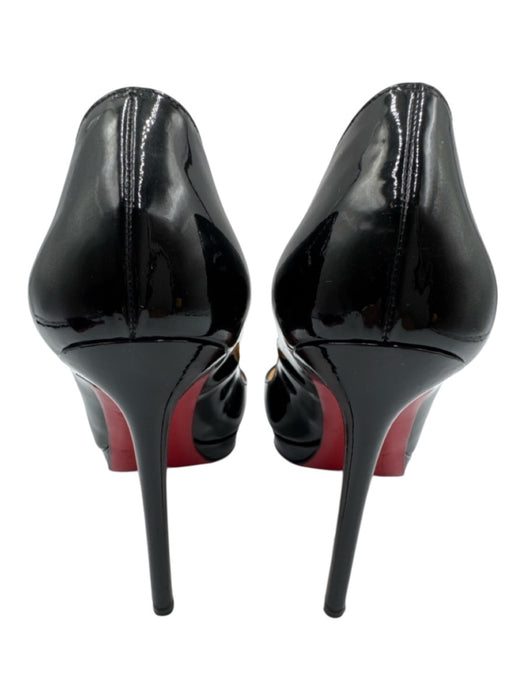 Christian Louboutin Shoe Size 39 Black Leather Upper Patent Low Platform Pumps Black / 39
