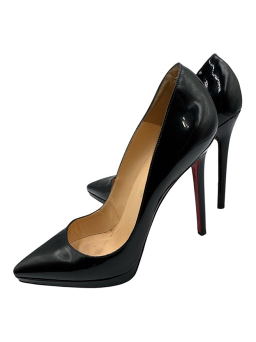 Christian Louboutin Shoe Size 39 Black Leather Upper Patent Low Platform Pumps Black / 39