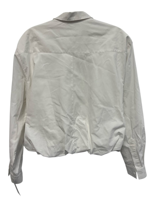Sundays by WeAreSundays Size S White Cotton Long Sleeve 1/2 Button Collared Top White / S