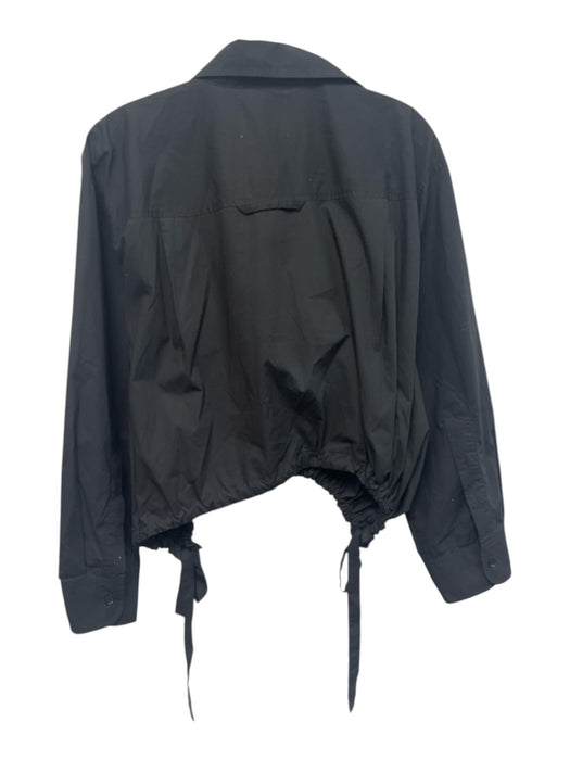 Citizens of Humanity Size XS Black Cotton Long Sleeve Button Up Tie Detail Top Black / XS