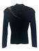 Milly Size P Black Viscose Blend Ribbed Knit Mesh Detail Mock Neck Sweater Top Black / P