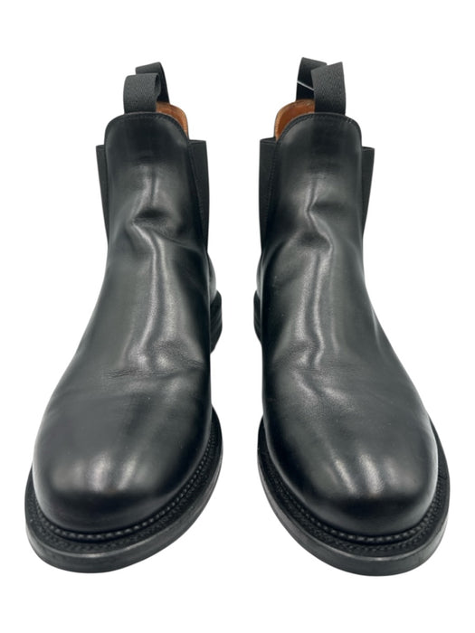Viberg Shoe Size 10.5E Black Leather Solid Stacked Heel Chelsea Men's Shoes Black / 10.5E