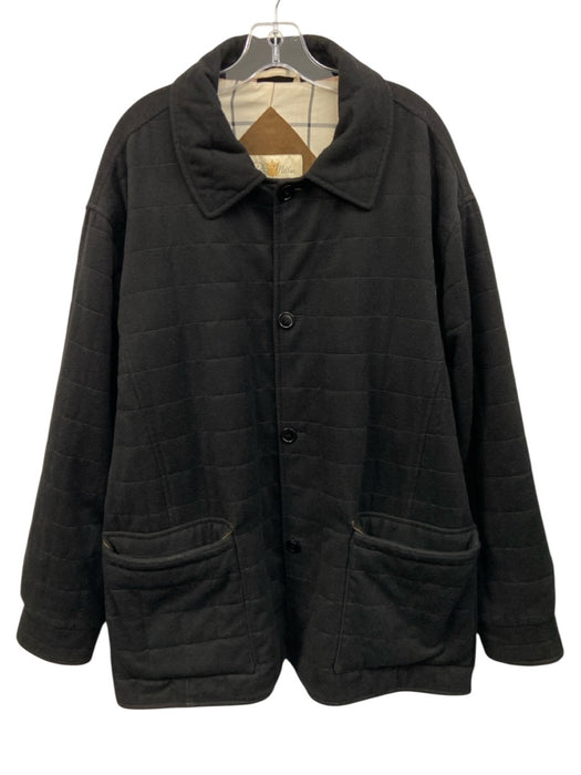 Peter Millar AS IS Black Cotton Solid Buttons Men's Coat Black / L