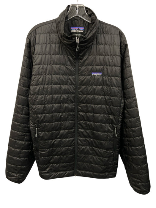 Patagonia Size L Black Polyester Solid Zipper Men's Jacket Black / L