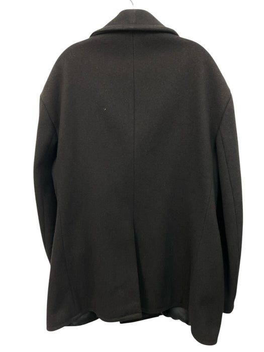 Polo Black Wool Solid Buttons Men's Coat Black / XL