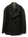 Polo Black Wool Solid Buttons Men's Coat Black / XL